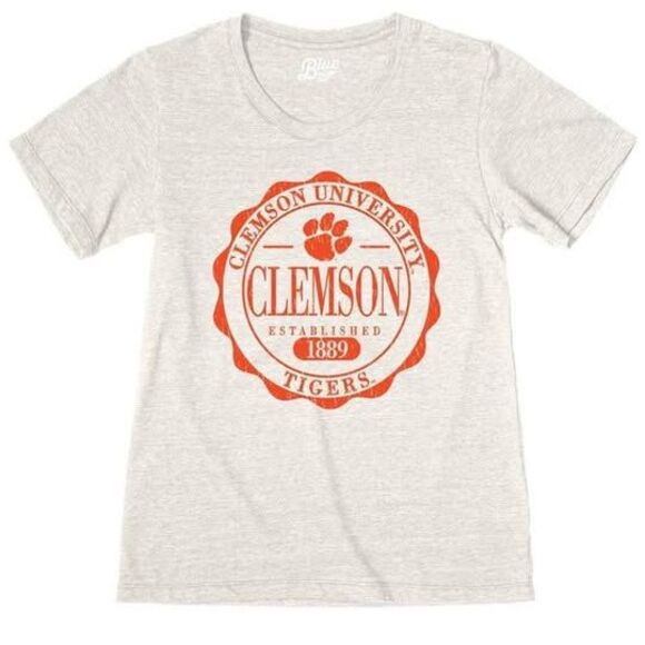 Blue 84 Women's NCAA Officially Licensed Tri-Blend T-Shirt Emblem Clemson XXL - Picture 1 of 6
